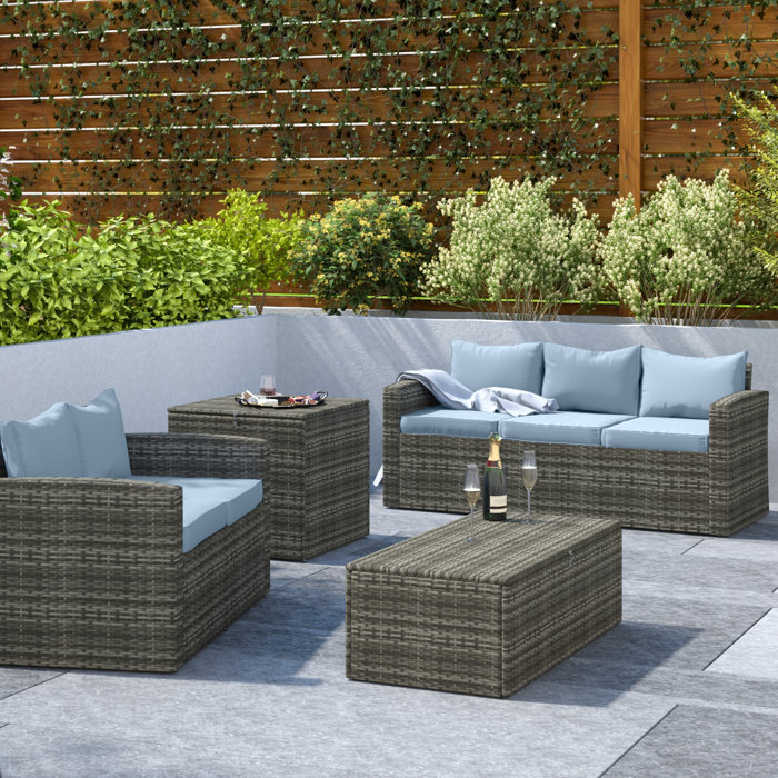 Sol 72 Outdoor Arlington 4 Piece Sofa Seating Group with 